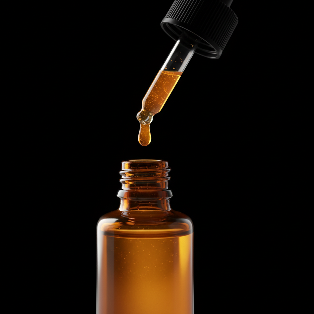 Sérum Vitamine C gros plan dramatique